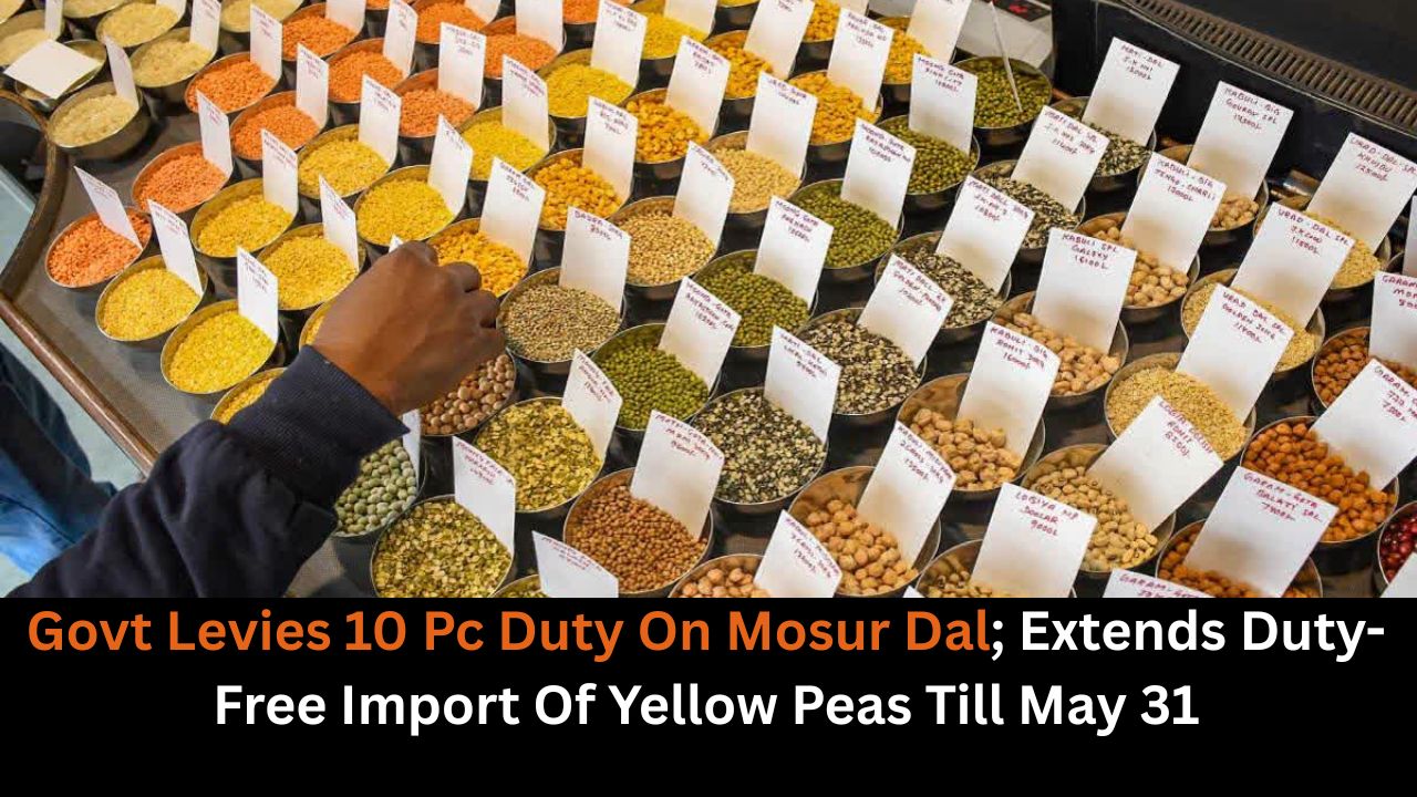 Govt Levies 10 Pc Duty On Mosur Dal; Extends Duty-Free Import Of Yellow Peas Till May 31